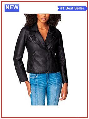 Semi Fitted Vegan Leather Motorcycle Jacket Asymmetrical Zip Moto